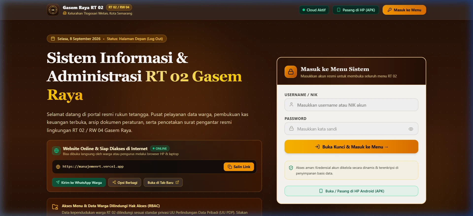 Sistem Manajemen Warga RT Gasem Raya