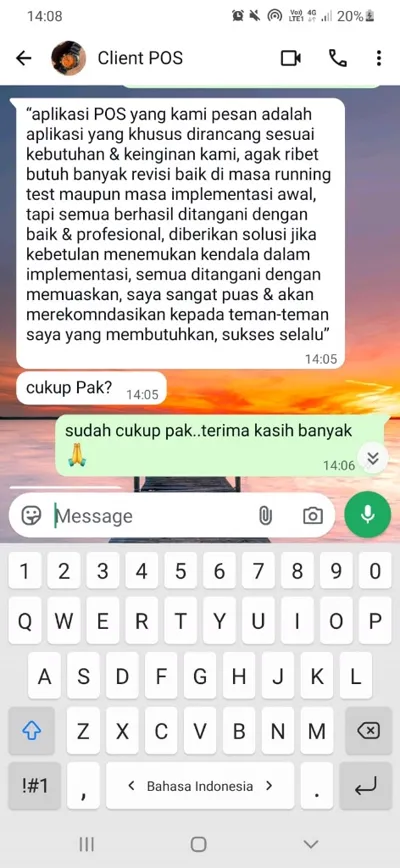 Thumbnail testimoni WhatsApp Klien POS